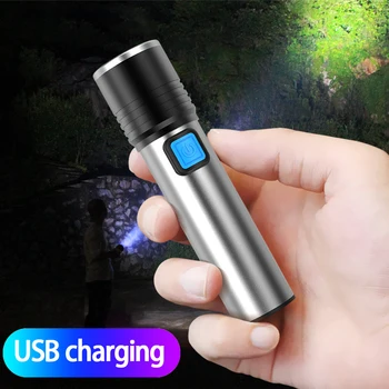 

MULTI-FUNCTION USB charging retractable flashlight LED strong light mini portable with built-in rechargeable battery