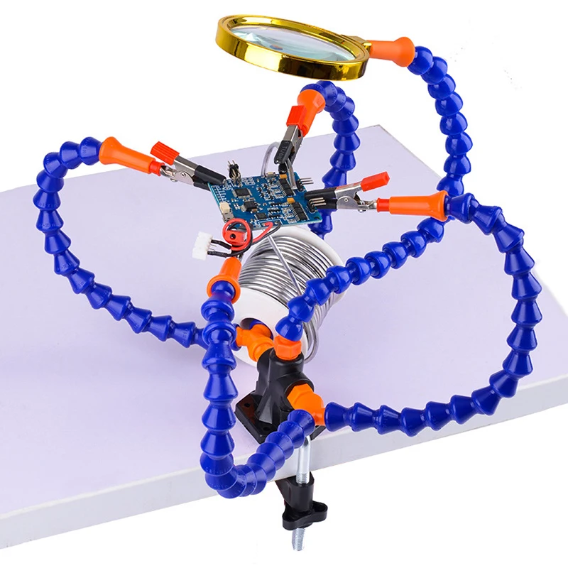 5 Claws Soldering Holder tool Clip Multifuctional Stand Metal Electronic Welding Magnifier ► Photo 3/4