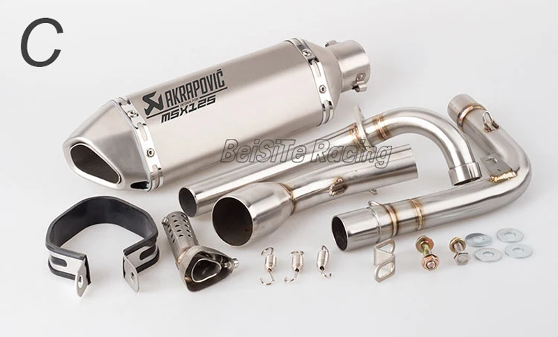 Мотоцикл Akrapovic выхлопная средняя выхлопная труба Mid разъем слипоны для MSX обезьяна 125 Ducati кукла MSX125 выхлопная труба скутера