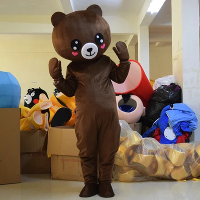 Забавный костюм талисмана коричневого медведя на Хэллоуин, костюм для взрослых, косплей, вечерние костюмы для игр, одежда для рекламы, карнавал, Рождество, Пасха - Цвет: a
