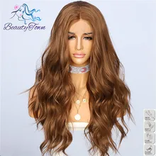 BeautyTown Выделите коричневый цвет термостойкие волосы ежедневный макияж блоггер Свадебный косплей женский подарок синтетический кружевной передний парик