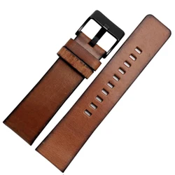 Vintage Italian Leather Watchband - Retro Men's Bracelet in Premium Leather - 26mm (Brown black clasp)