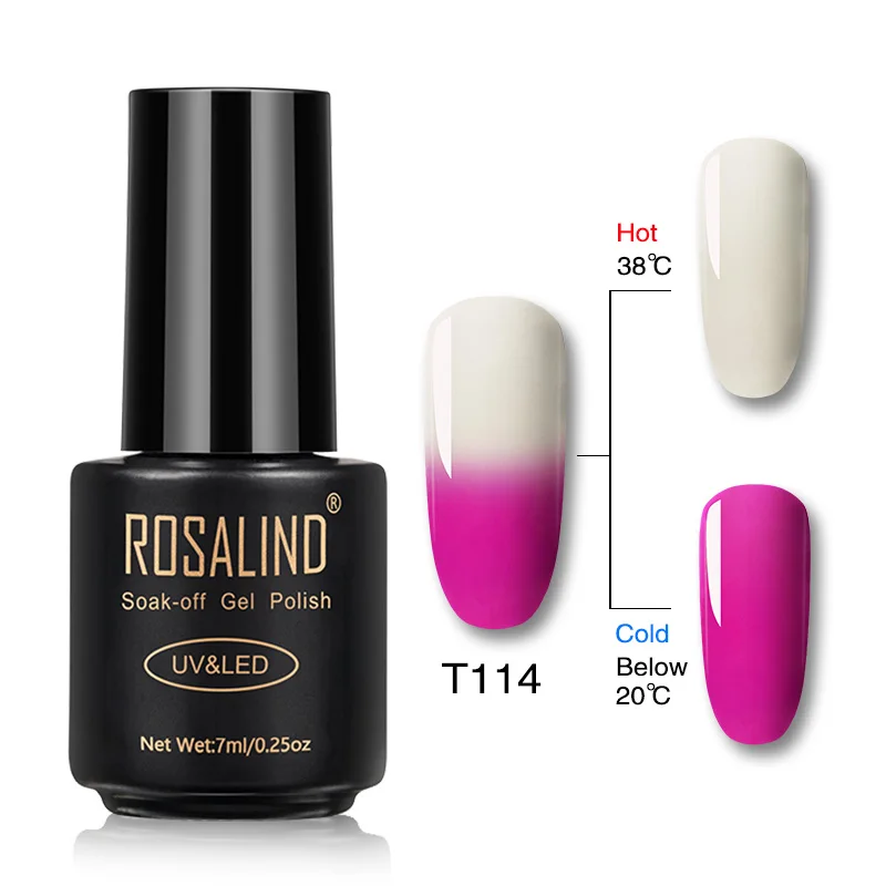 RAT114 ROSALIND гель 1S меняющий температуру лак для ногтей 7 мл замачиваемый Гель-лак для ногтей Полупостоянный УФ светодиодный лак для ногтей - Цвет: RAT114