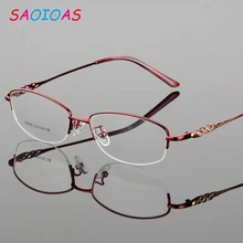 SAOIOAS, женские очки для чтения, полуоправа, очки для пресбиопии, антиусталость, компьютерные очки с+ 1,5+ 2,0+ 2,5+ 3,0+ 3,5+ 4,0