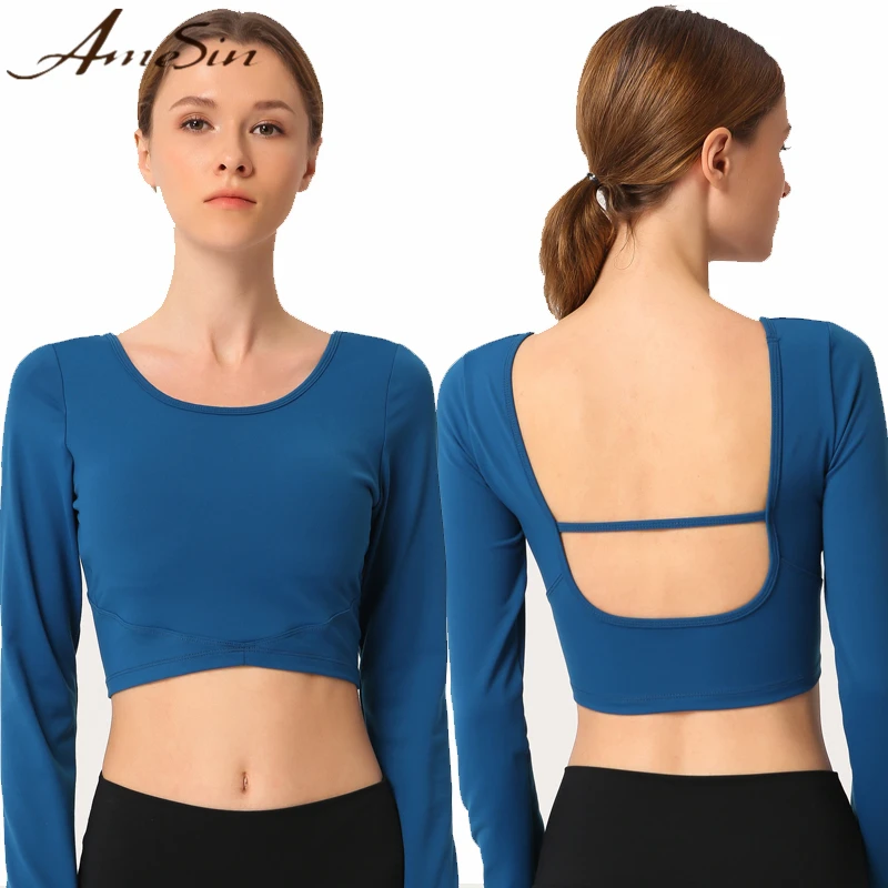 

Black Sport Top for Women with Thumb Holes Long Sleeve Hollow Shirts Running Fitness Workout Top Sports Wear for Women Gym Yoga