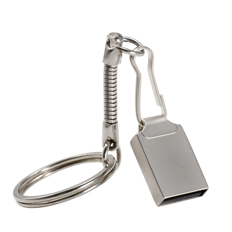 Супер мини USB флеш-накопитель, металлическая USB флешка, 64 ГБ, флеш-накопитель, 128 ГБ, 32 ГБ, 16 ГБ, 8 ГБ, 4 Гб, водонепроницаемая флешка, флеш-диск с логотипом на заказ - Цвет: Silver