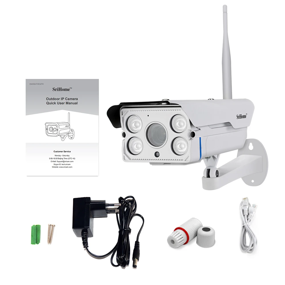 SriHome SH027 1080P Беспроводная ip-камера наружная двухсторонняя аудио CCTV камера наблюдения 180 градусов Водонепроницаемая камера