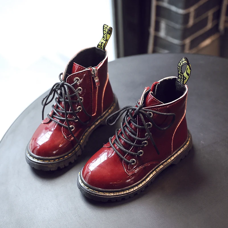 

Baby Children Boots Autumn Winter Leather School Casual Boy Shoes Fashion Girls Snow Boots Warm Waterproof Kids Martin Boots