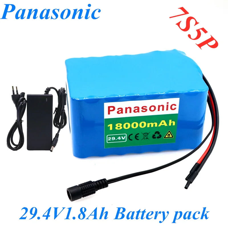 Panasonic 7S5P 24 В 18Ah аккумулятор 250 Вт 29,4 в 18000 мАч литий-ионный аккумулятор для инвалидных колясок электрический велосипед+ 29,4 в зарядное устройство