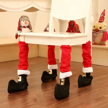 

Hot 4PCS Christmas Chair Leg Covers Feet Sock Sleeve Cover Floor Protector Tables Leg Covers Xmas Home Decoration New Year 2021