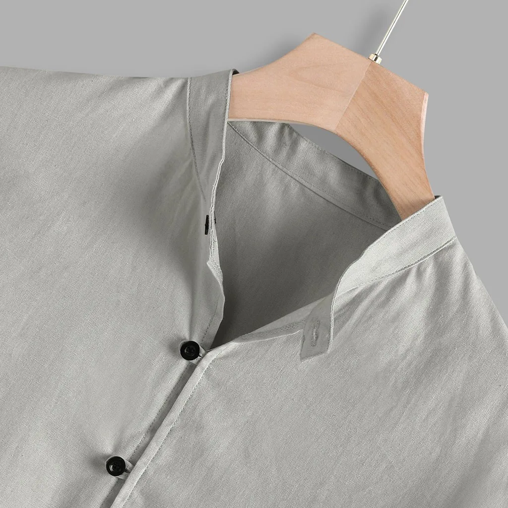 Рубашка мужская camisa masculina уличная свободная хлопковая смесь сплошного цвета с кнопками рубашки с длинными рукавами Топы мужские рубашки