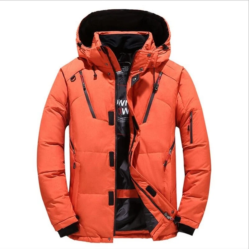 20 Degree Winter Clothing Men White Duck goose Feather coat Thick Mens Warm Snow Jacket Coat Windbreaker Men down jacket mens jacket