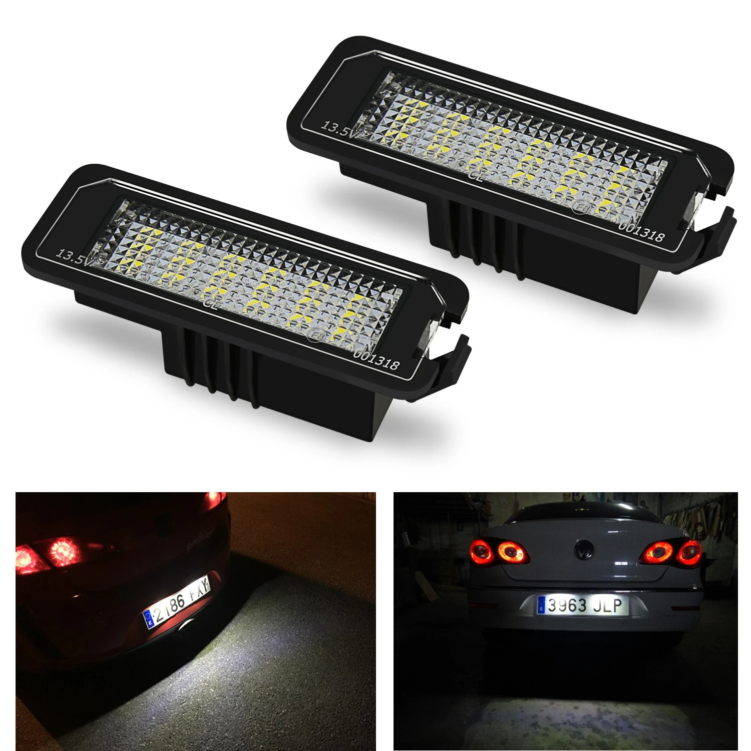 Biqing 2 X LED License Number Plate Lights Rear Lamps 18SMD Rear License Tag Lights No Error 6000K for C E CLS SLK Class S203 W211 W219 C219 R171 Biqing 2 X LED License Number Plate Lights Rear Lamps 18SMD Rear License Tag Lights No Error 6000K for C E CLS SLK Class S203 W211 W219 C219 R171