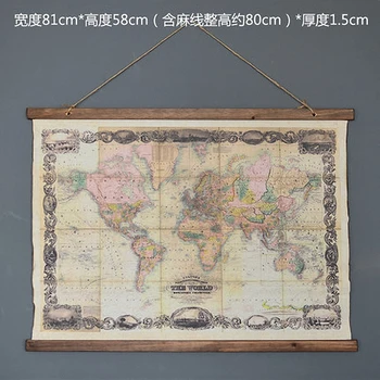 

Large Retro World Map Linen Cloth Painting Scrolls Poster Mural Paintings Banners Hanging Art Office Loft Ornament Wall