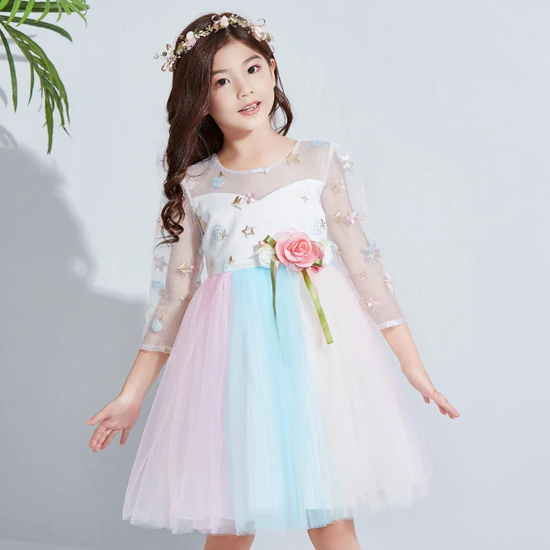 

2019 Spring New Products Flower Boys/Flower Girls Baby a Year of Age CHILDREN'S Dress Girls Pure Cotton Long Sleeve One-piece Dr