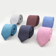 Высокая мода в горошек Галстуки для мужчин обтягивающие полиэстер 7 см Классический Галстук Узкий Шелковый мальчишник бизнес галстук