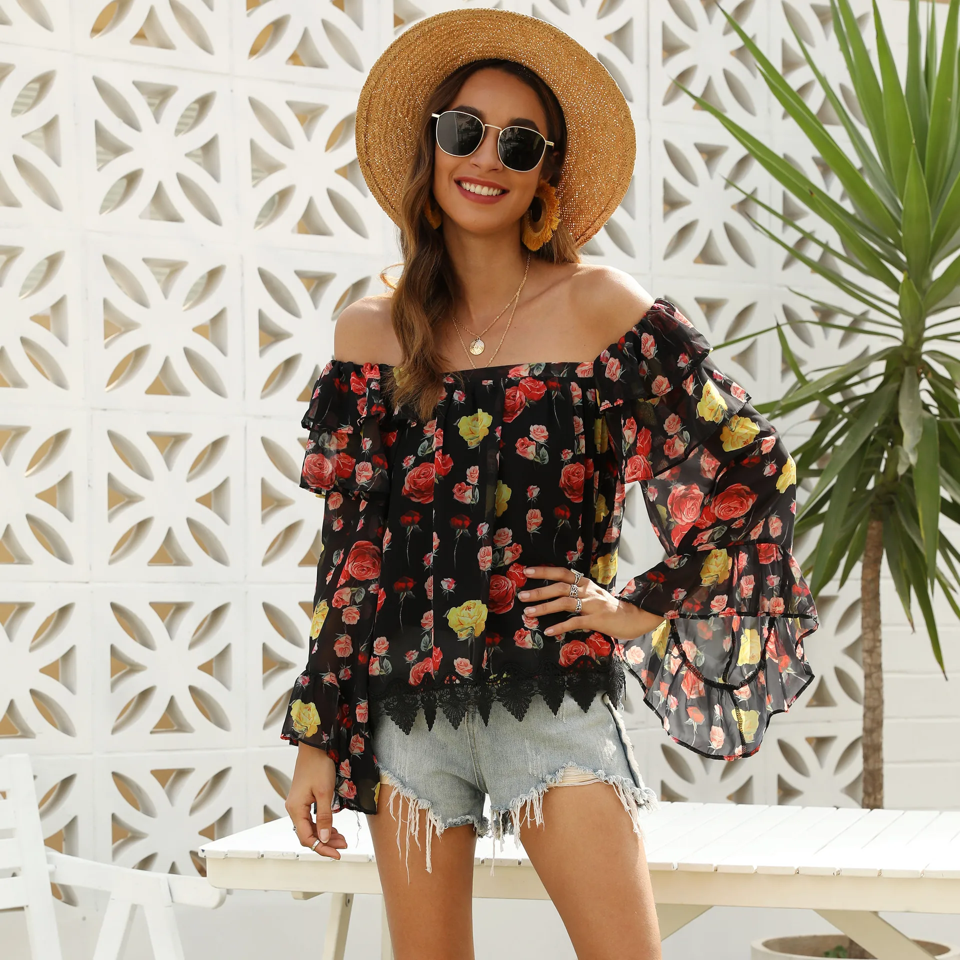 Tops y blusas para mujer, blusa de chifón, moda Primavera Verano 2020, florales, ropa calle femenina, Tops, camisetas de manga larga - AliExpress Ropa de