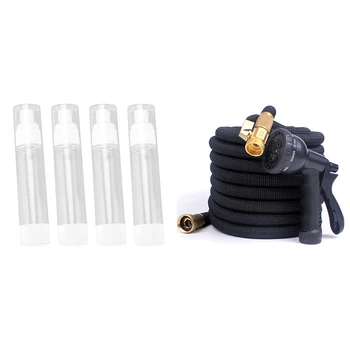 

1 Set Joint 3 Times Telescopic Hose Car Wash & 4 Pcs Spray Bottle Travel Makeup Transparent Plastic Empty Spray Bottle
