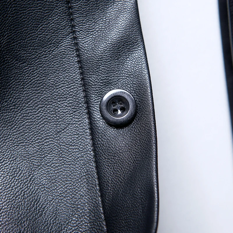 Осень и зима рамка для выставки ветер мужская Тонкая кожа ночной клуб tide Мужская рубашка с отворотом воротник кожа мужчины