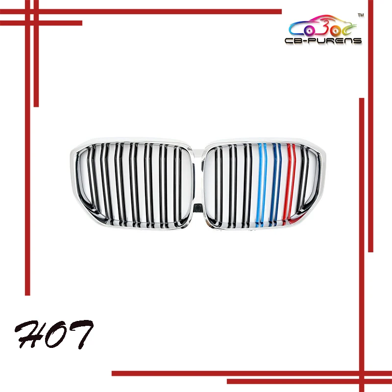 

For BMW X5 G05 Grill 2019-ON Replacement Style ABS Double Slats Kidney Front Grille Overlay