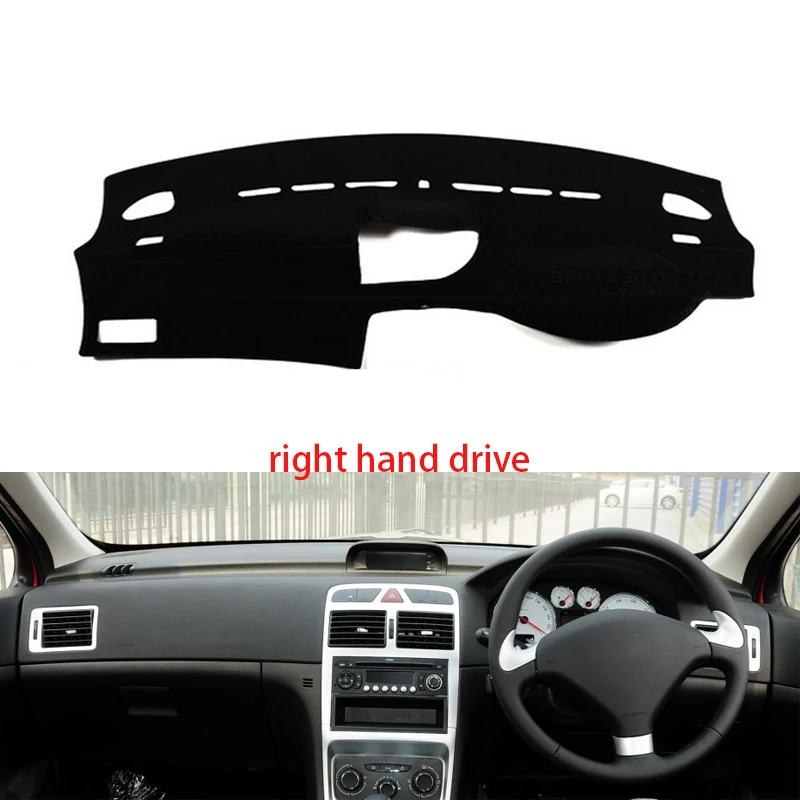 Для peugeot 307 2004 2005 2006 2007-2013 нескользящая Нижняя крышка приборной панели автомобиля Переводные картинки наклейки для автомобиля Аксессуары для салона автомобиля