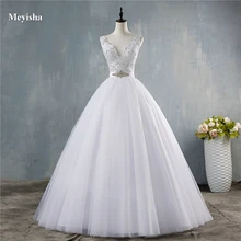 ZJ9172 новые винтажные Свадебные платья для невесты с v-образным вырезом белого цвета с v-образным вырезом размера плюс