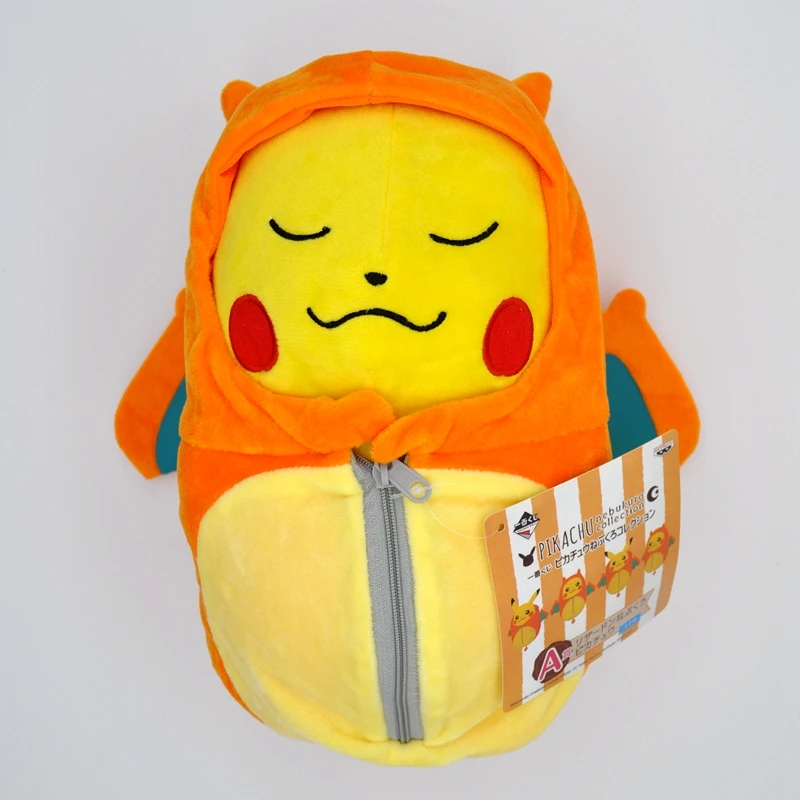 Карман Пикачу в спальный мешок мягкие плюшевые куклы Пикачу Cos Eevee Charizard Ekans пальто кукла игрушка Дети Рождественский подарок TFA3226