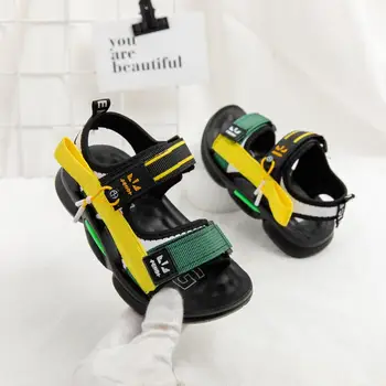 

Summer Children Boys Girls Breathable Anti-Slip Letter Print Bottom Design Shoes Sandals Toddler Soft Soled First Walkers Hot