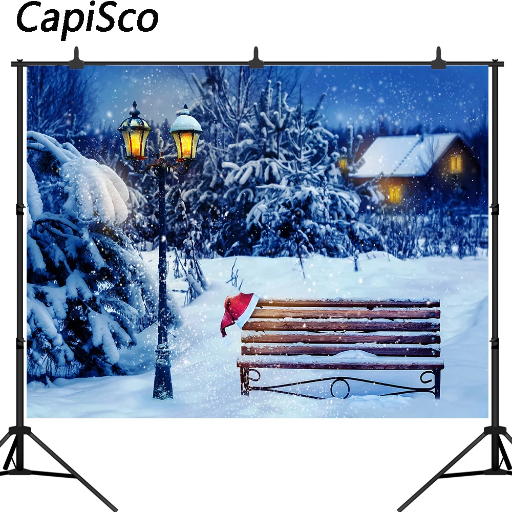 Capisco Natal Cat Air Latar Belakang Musim Dingin Desa Salju Malam Pemandangan Fotografi Latar Belakang Dekorasi Foto Alat Peraga Background Aliexpress
