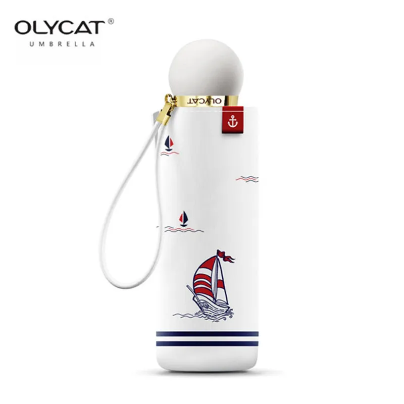 Polycat мини пять раз парусник Стиль Зонтик Модный узор печать восемь костей