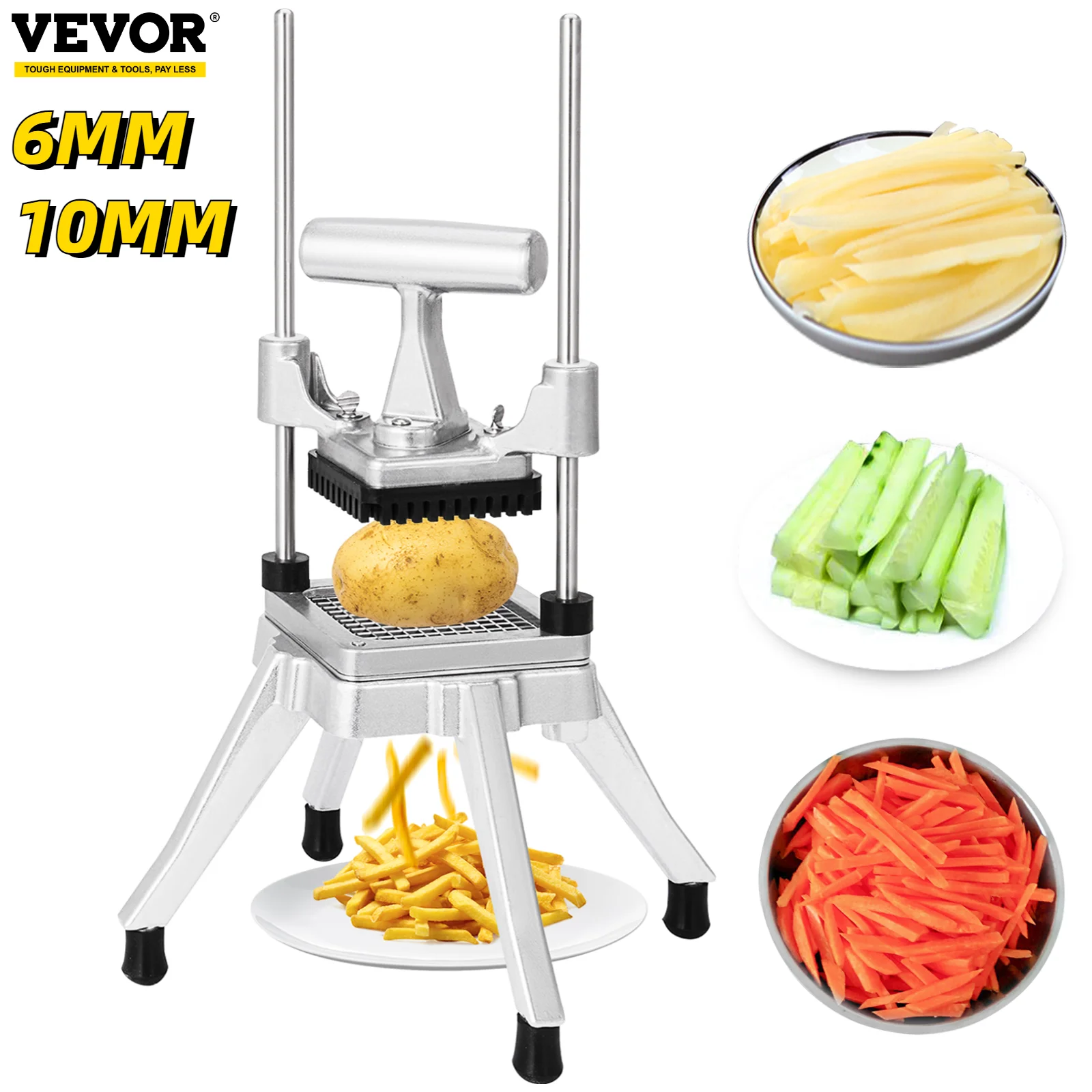 Vevor Commercial Vegetable Chopper 6mm 10mm Home Fruit Dicer Potato