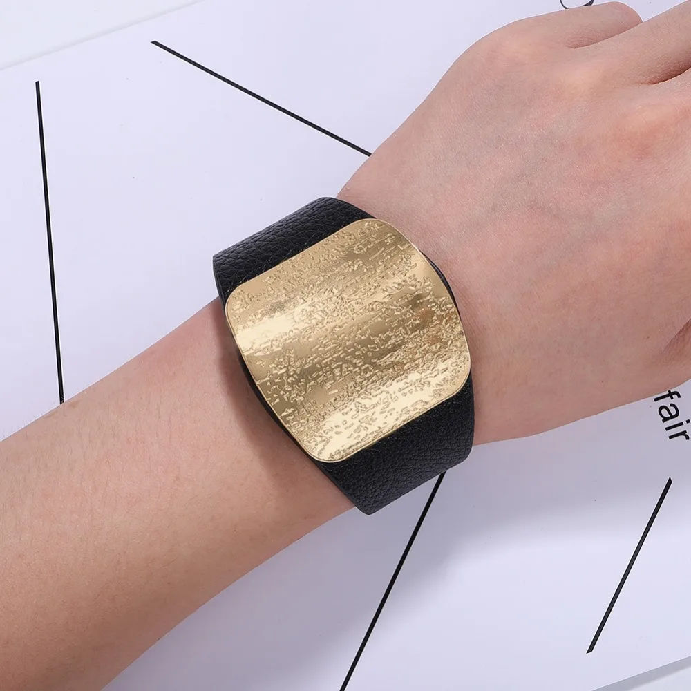 Dvacaman Леопардовый кожаный браслет для женщин мужской открытый регулируемый металлический браслет с надписью модная Подарочная бижутерия дропшиппинг