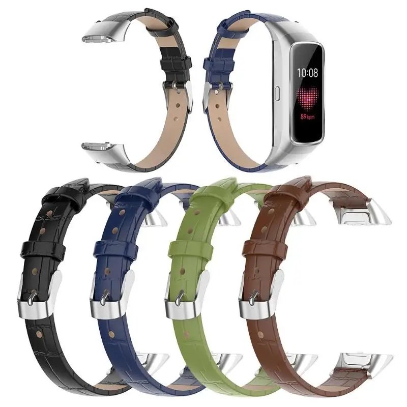 Бамбуковые кожаные часы ремешок Браслеты Для samsung Galaxy Fit SM-R370