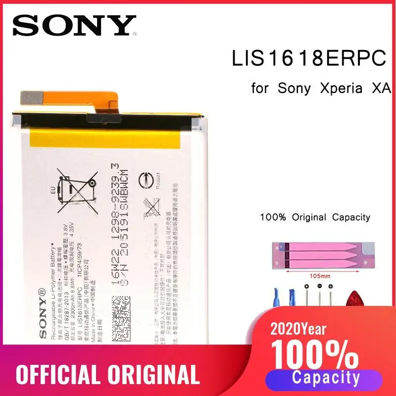 Оригинальный аккумулятор для телефона SONY LIS1618ERPC сменные батареи Xperia XA F3111 E5 F3116 F3115