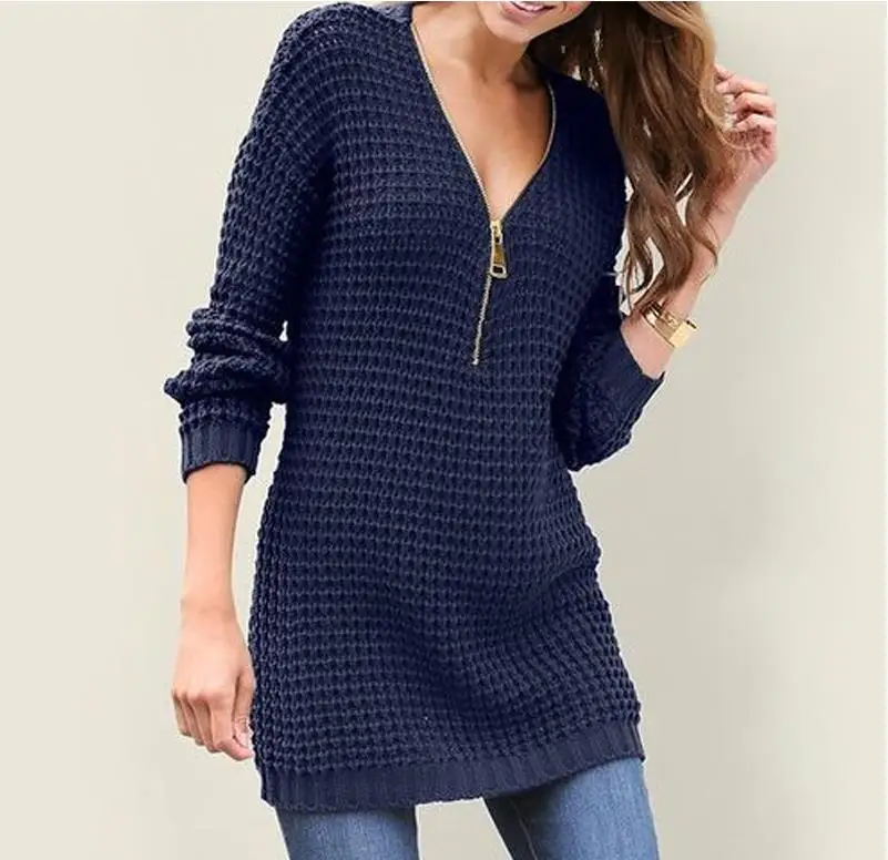 Женское сексуальное трикотажное платье с v-образным вырезом на молнии сезон