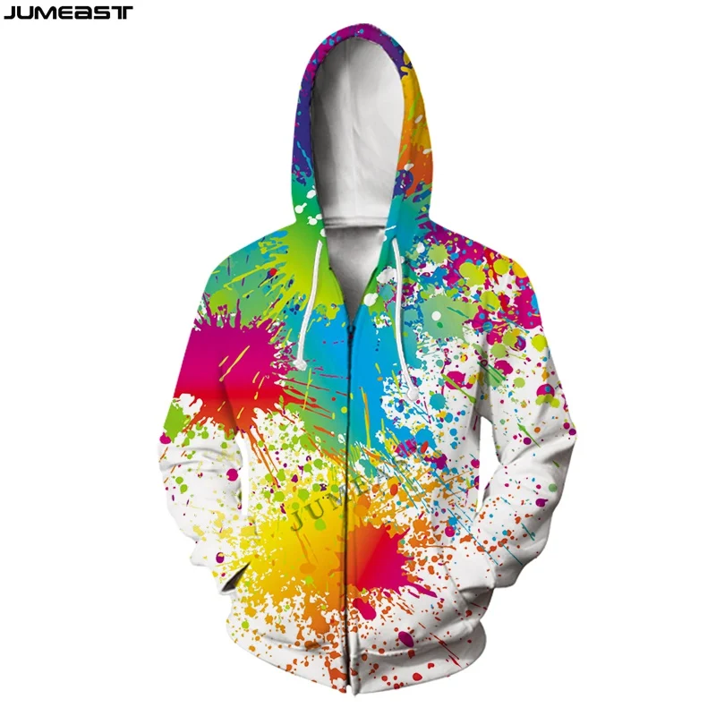 

Jumeast Men Women 3D Sweatshirts Paint Spray Art Oversized Coat Streetwear Harajuku Casual Jacket Pullover Spring Zipper Hoodies