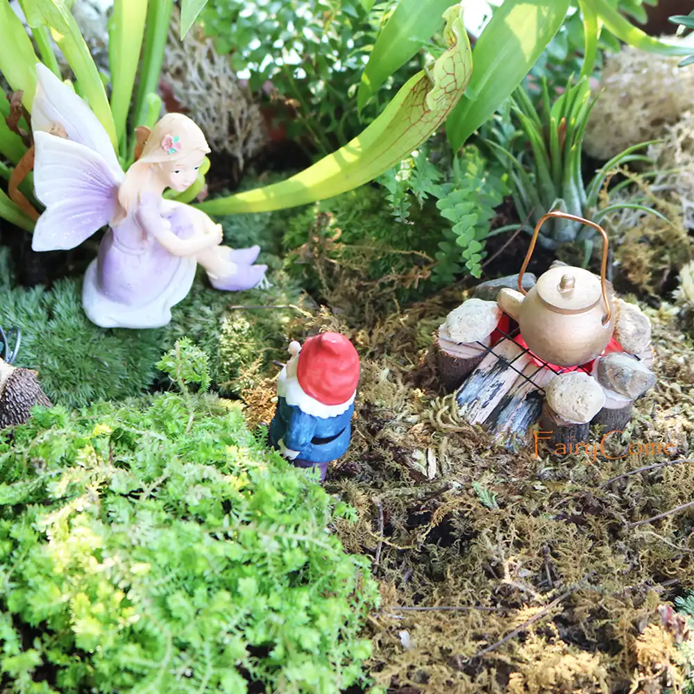 fanbufan Miniatura Paesaggio Micro Paesaggio Schiuma Resina per Giardino in Vaso Decoro a casa Mini Lampione