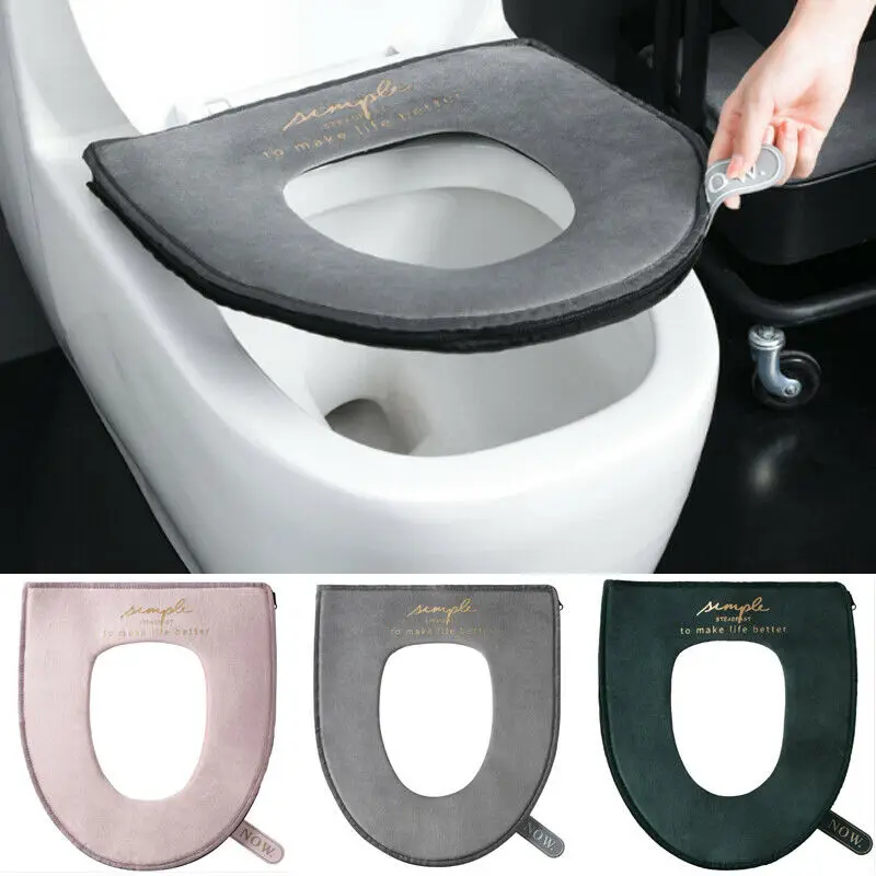 Universal Warm Soft Washable Toilet Seat Cover Mat Set for Home Decor