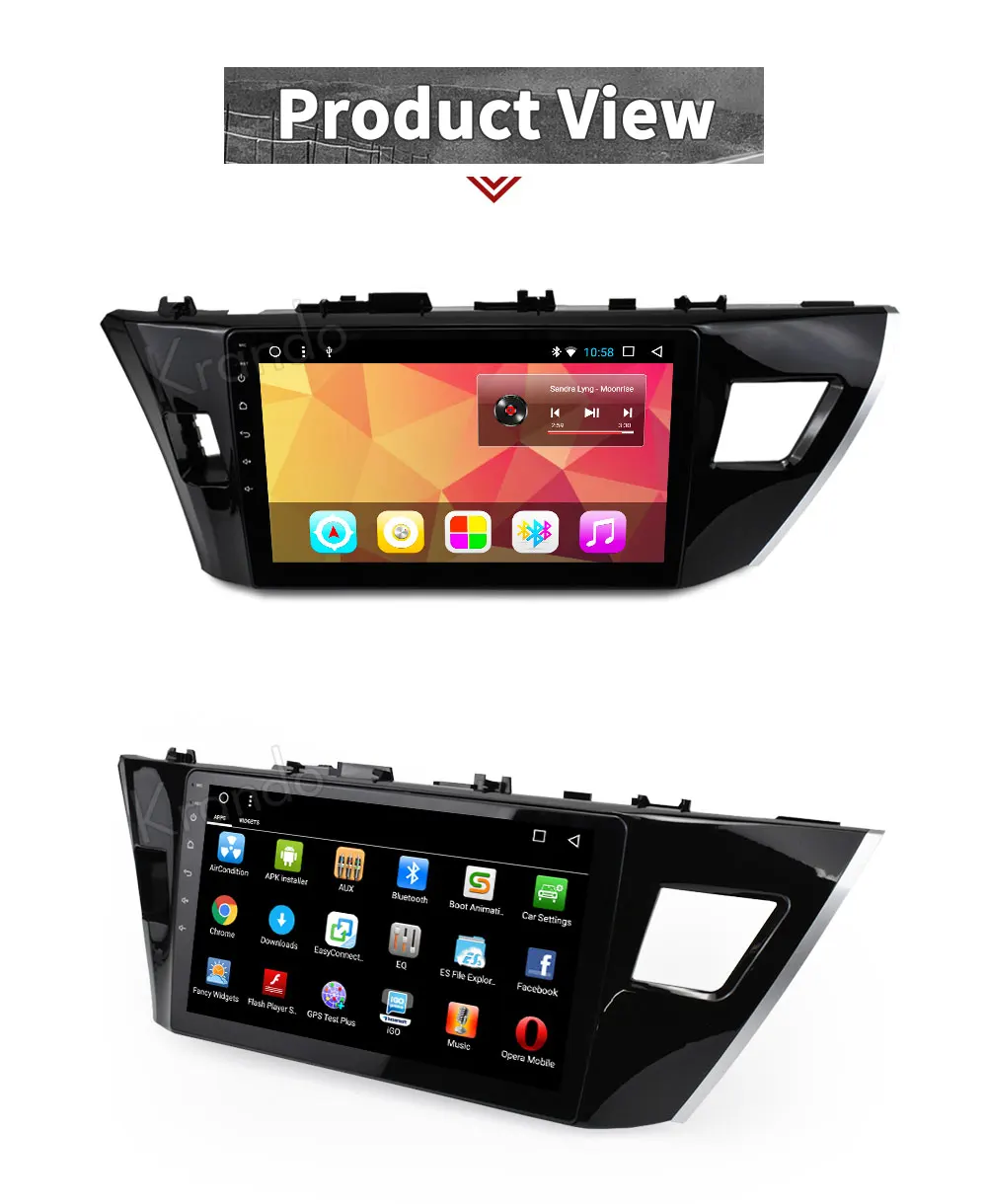 Flash Deal Krando Android 8.1 10.1" car radio player for Toyota Corolla 2014-2016 navigation gps multimedia system 2