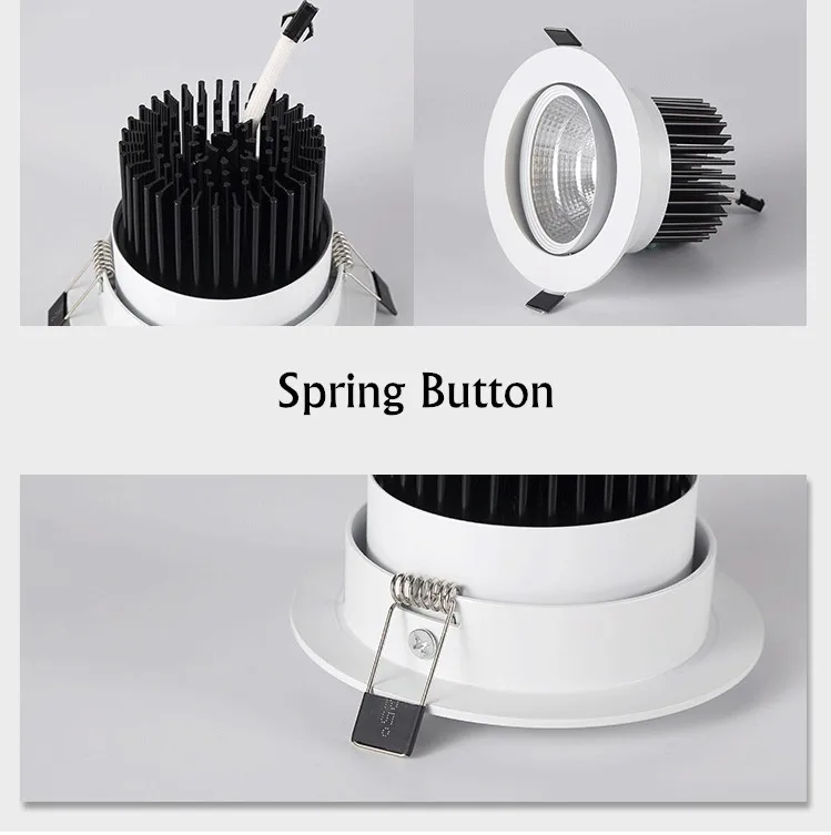 Led Downlight Dimmable lamp 3w 5w 7W 12w 15w 20w 30w 40w cob led spot AC 110V 220V ceiling recessed downlights round panel light