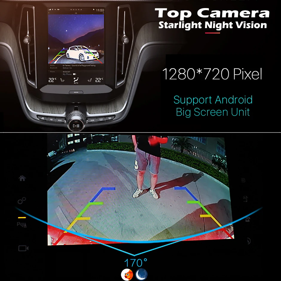 Car Rear View Camera Monitor Display 5 inch for 170 Angle Vehicle Rear View Camera HD TFT LCD Parking System Screen for 170 Angle Vehicle