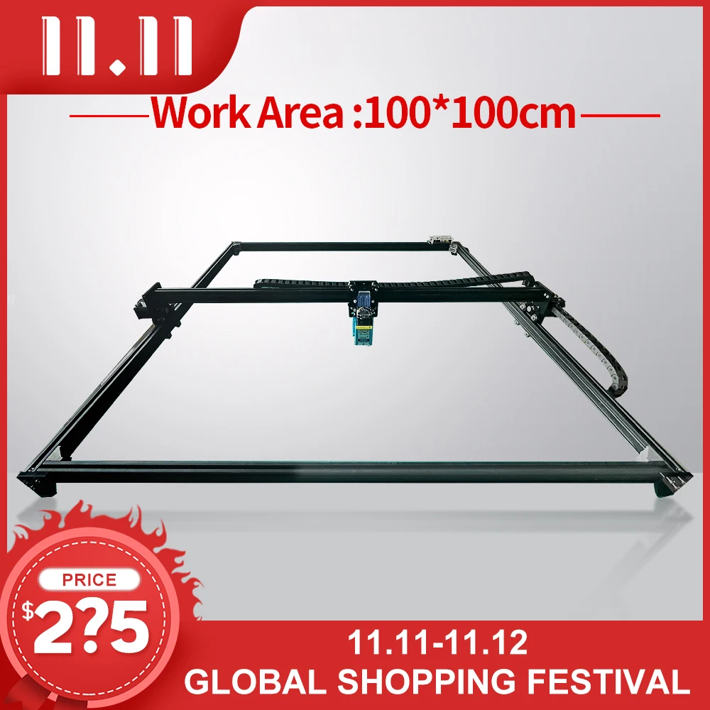 30W Laser Engraver Portable Machine Tool,PWM 2 Axis Control, Focal Fixed,40W Laser Head,TTL Module, Cariving Wood CNC Cutter