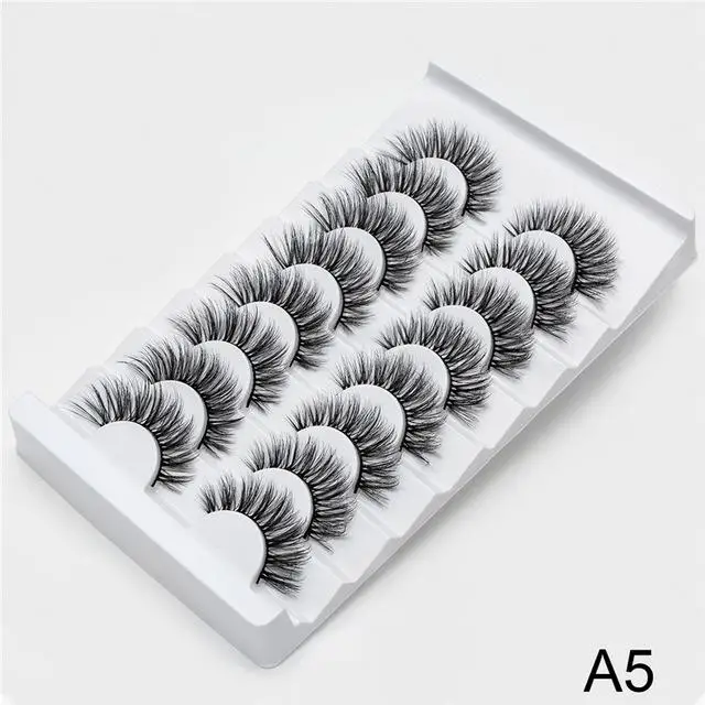 A5 2/5/8 стержень пар Eyelashs натуральных длинных 3D искусственной норковые ресницы толстый ручной полный газа Ресницы объемный мягкий ресницы серо-коричневого цвета накладных ресниц - Цвет: A5