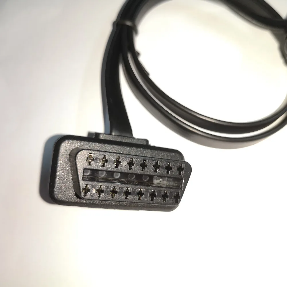 10 шт. Высокое качество 60 см плоский тонкий как лапша OBD2 16Pin ELM327 мужчин и женщин Локоть удлинитель диагностический сканер разъем