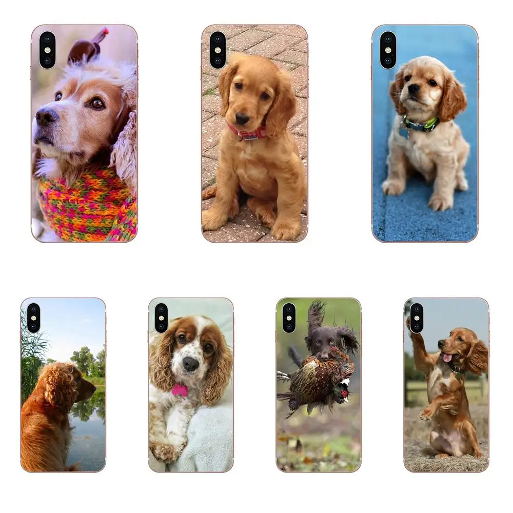 Soft Patterns Cocker Spaniels Dog Puppies For Huawei P7 P8 P9 P10 P20 P30 Lite Mini Plus Pro Y9 Prime P Smart Z 2018 2019 | Мобильные