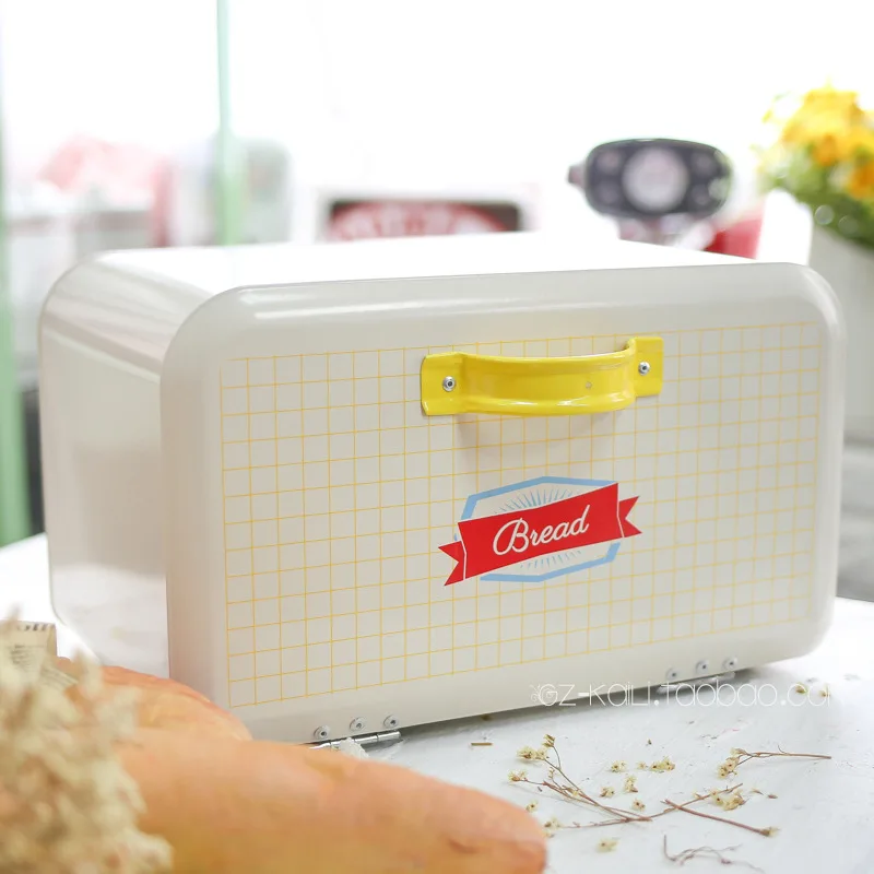 

European-style Clamshell Metal Storage Box Home Large Capacity Storage Cabinet Storage Box Kitchen Cupboard Flip Bread Box