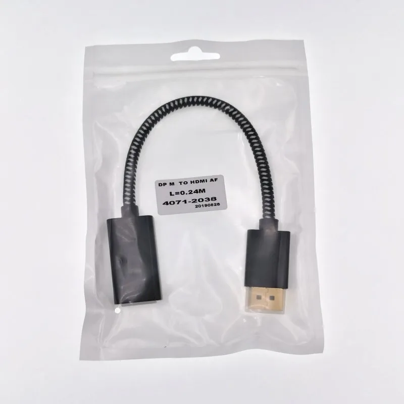 200 шт 4K 60Hz 3D Displayport к HDMI адаптер Dp Male к HDMI 2,0 Female 0,2 m