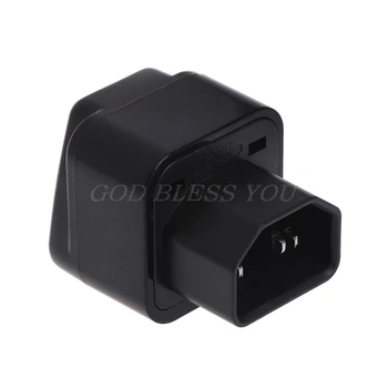 

IEC 320 C14 To Universal Female Power Adapter AC Power Plug Connector Black Drop Shipping