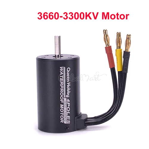 Водонепроницаемый 3660 3300KV 3800KV/3670 2150KV 2650KV бесщеточный мотор S-80A 80A S-120A 120A бесщеточный ESC комбо набор для 1/8 RC автомобиль - Цвет: 3660-3300kv Motor