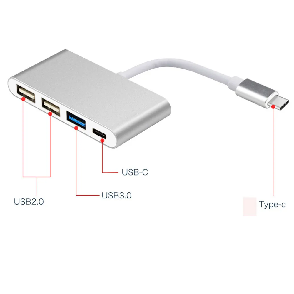 4 в 1 type C к USB 3,0 2,0 USB-C многопортовый зарядный переходник для Macbook type C ведущий usb-концентратор 4-портовый 829#2